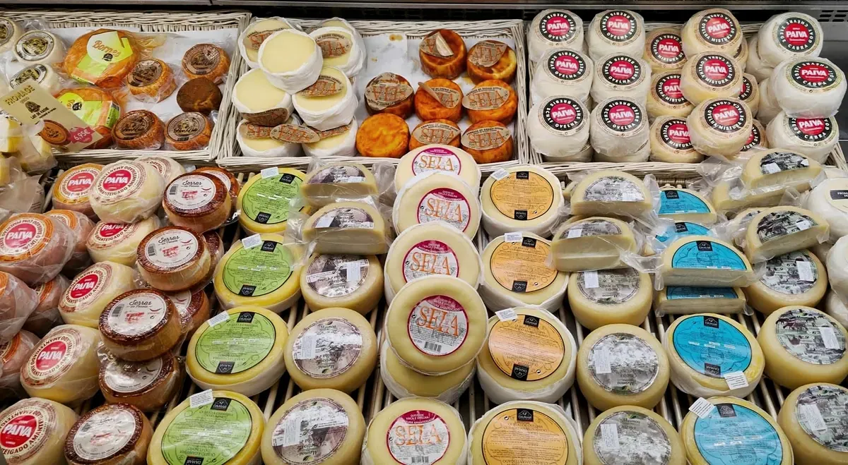 Vitrine de fromages portugais